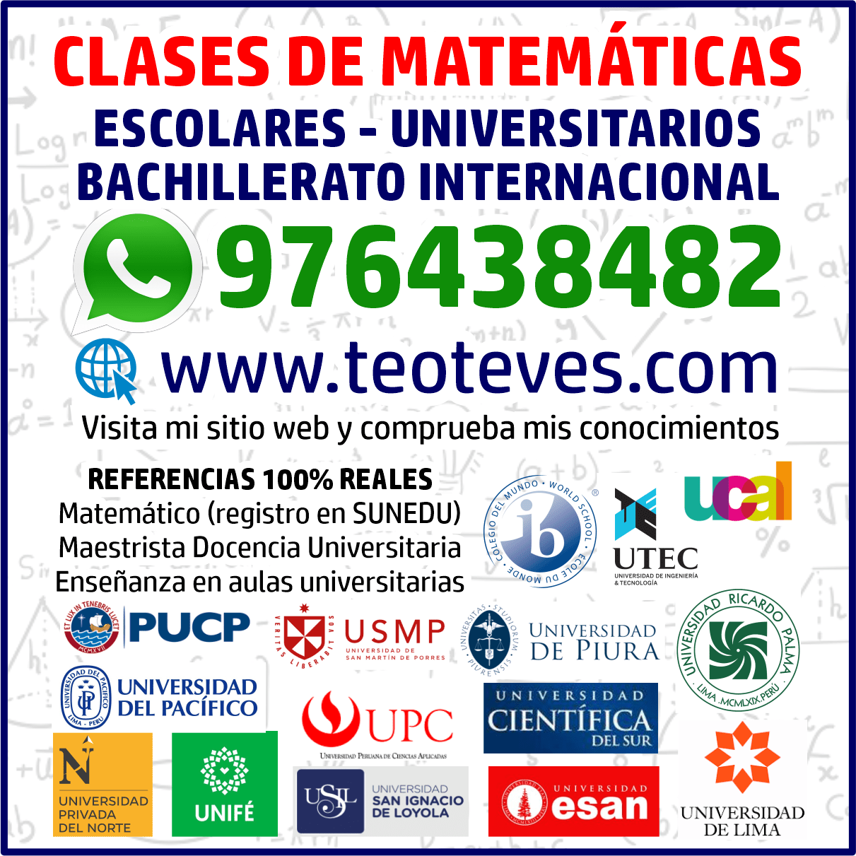 Profesor de Matemáticas ULIMA (Teo Teves)